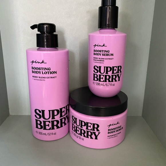 PINK Victoria's Secret Super Berry Boosting Body Care Set